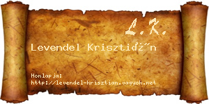 Levendel Krisztián névjegykártya