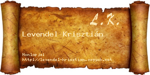 Levendel Krisztián névjegykártya